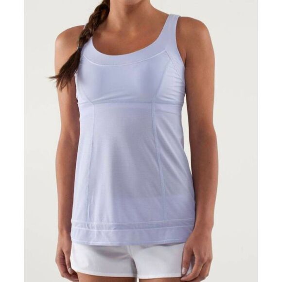 LULULEMON ATHLETICA Run: Ta Ta Topper in Cool Breeze Size 8 - Picture 1 of 5
